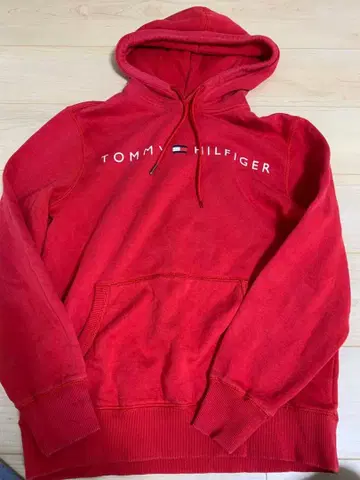 TOMMY HILFIGER 레드 후드티 빨간색 후드 후드티