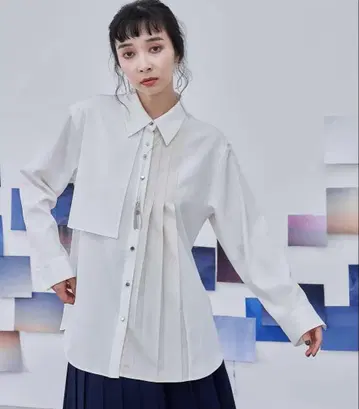 HARE 파트 플리츠 하이 셔츠