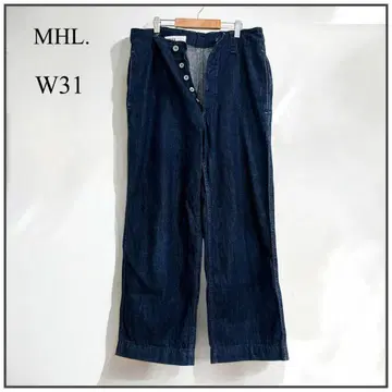MHL 버튼 플라이 데님 CANTON LIGHT DENIM 트라우저