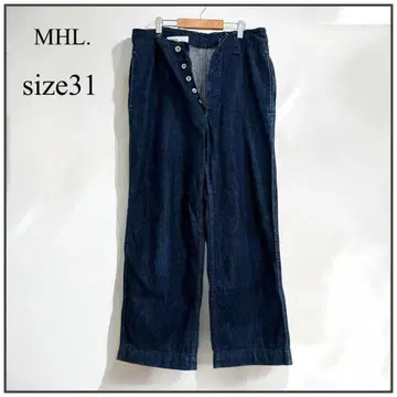 MHL 버튼 플라이 데님 CANTON LIGHT DENIM 트라우저