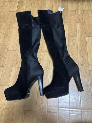 블랙 니하이 부츠 스웨이드 약 60cm 힐 12cm 사이즈 S