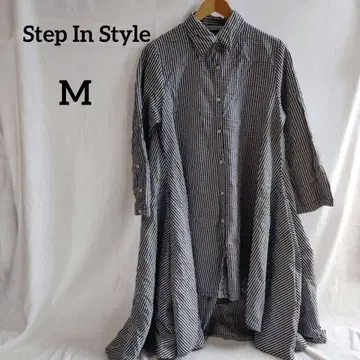 Step In Style [ M ] 체크 무늬 롱 셔츠 원피스
