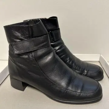 숏부츠 가죽 블랙 23cm 일본제