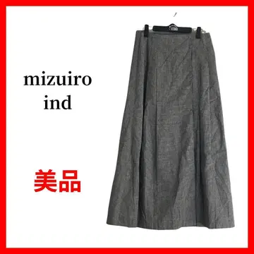 mizuiroind 미즈이로 인드 린넨 스커트 체크 무늬 B1267