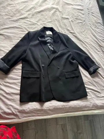 블랙 더블 브레스트 자켓 M 사이즈