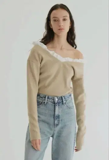 CLANE 2WAY FRILL V NECK KNIT TOPS