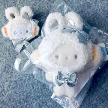 [ 익명 배송 ] 산리오 포근포근 스노우 토끼 코기뮨 마스코트 헤어 클립