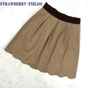 스트로베리 필드 턱 디자인 스커트 모카 2 C7957