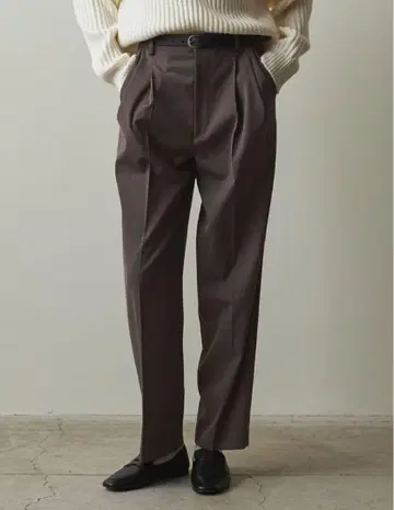 steven alan 턱 트라우저 턱 팬츠 센터 프레스 브라운