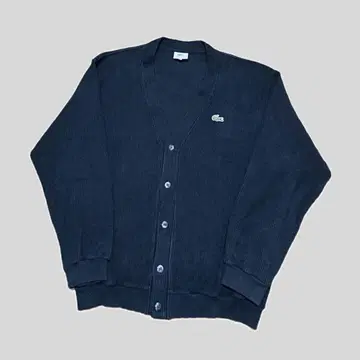 LACOSTE washed cotton knit cardigan