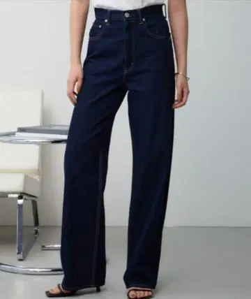 AZUL by moussy 하이웨스트 와이드 데님