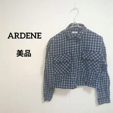 새상품급 한정판 ARDENE 체크 무늬 크롭 셔츠 S/P 숏 기장