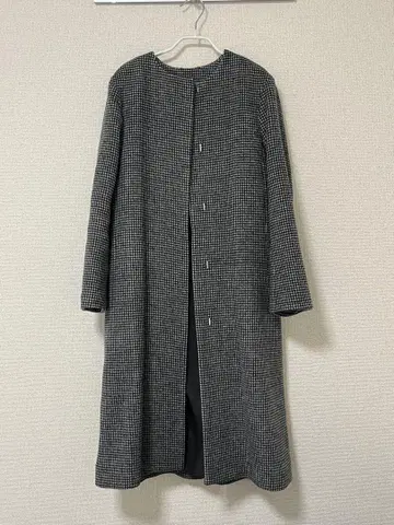 [ CELFORD ] 하운드투스 체크 노카라 코트