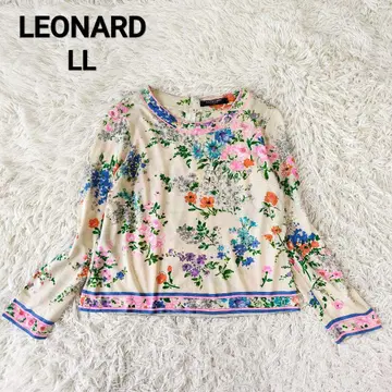 LEONARD 레오나르 꽃무늬 울 실크 티셔츠 풀오버