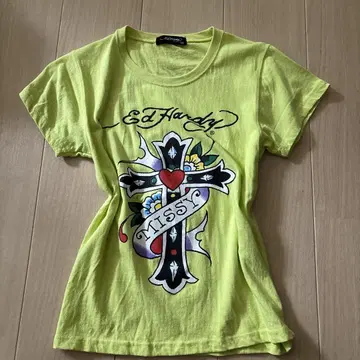 헤이세이 갸루 페어리 그런지 티셔츠 y2k Ed Hardy 펑크 스타일