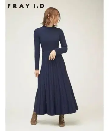 프레이 아이디 네이비 니트 롱 원피스