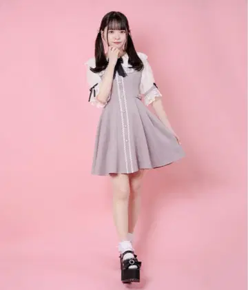 ROJITA 사이드 하트 버클 빅 카라 원피스
