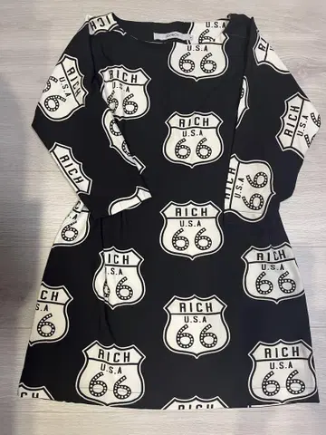 JOYRICH 루트66 패턴 미니 원피스 블랙