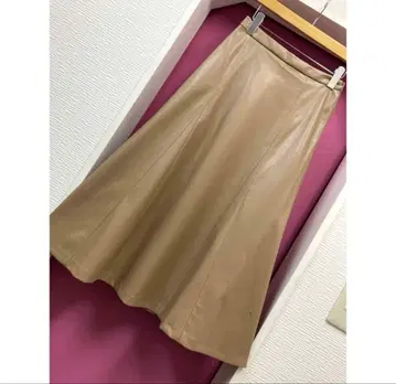 슈퍼 뷰티 인조 가죽 가죽 플레어 스커트 롱