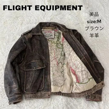 FLIGHT EQUIPMENT 가죽 자켓 M 소가죽 브라운 브라운 A2
