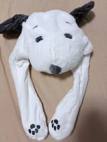 스누피 플리스 모자