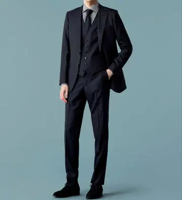 네이비 2버튼 비즈니스 자켓 3피스 difference 약 4만엔