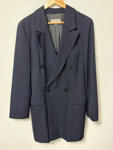 조르지오 아르마니 네이비 더블 브레스트 자켓 44/10
