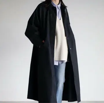 레트로 스탠 칼라 스탠드 롱 코트 타마무시 코트 블랙