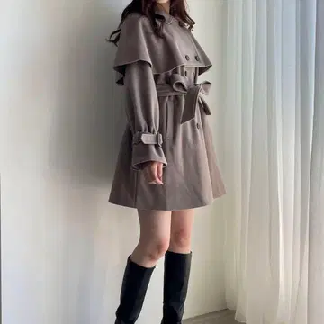 MAJESTIC LEGON 케이프 세트 미디 코트 코트 케이프 코트