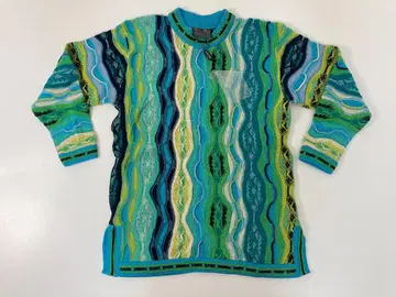 Coogi 울 3D 스웨터 택 포함 새상품 S 사이즈 그린 터콰이즈 파랑