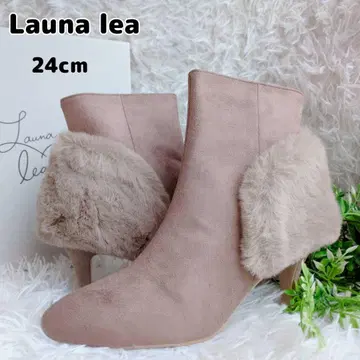 미사용 박스 포함 Launa lea 퍼 숏부츠 24cm