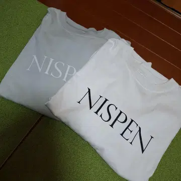 새상품급 NISPEN 반팔 T셔츠 화이트 그레이 2장 세트