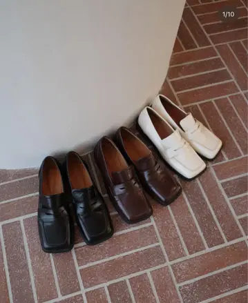 에코 가죽 스퀘어 로퍼