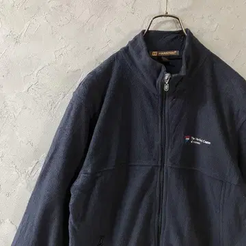 HARRITON 플리스 자켓 풀 집업 자수 드로 코드 LO19