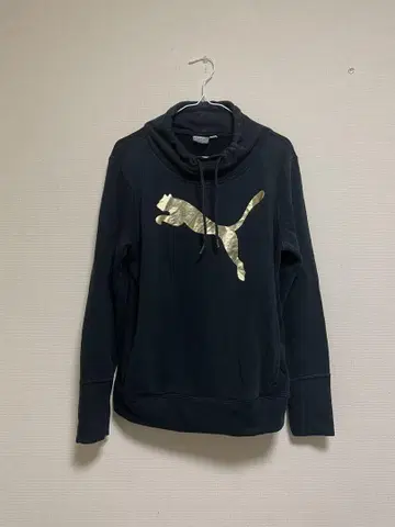 PUMA 푸마 넥워머 포함 후드티 블랙 골드