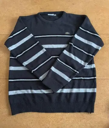 LACOSTE 스트라이프 스웨터 M 사이즈 네이비
