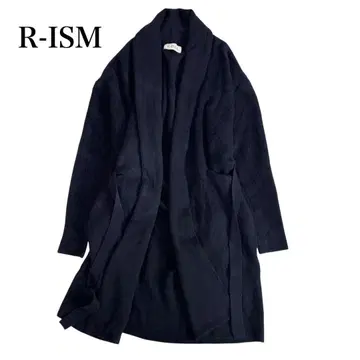 새상품급 R-ISM 리듬 알파카 50% 롱 니트 가디건 샤기