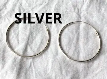 빈티지 심플 후프 귀걸이 실버 SILVER 3.5cm