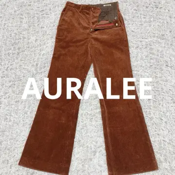 AURALEE 오라리 레드 브라운 코듀로이 플레어 팬츠 M