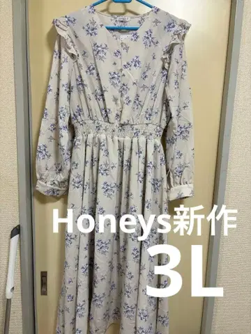 꽃무늬 폴리에스테르 원피스 3L Honeys 허니즈 새상품 신상 긴팔