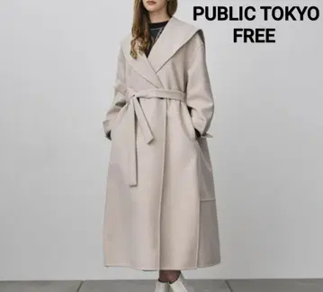 PUBLIC TOKYO 퓨어 울 오버 컬러 리버 롱 코트