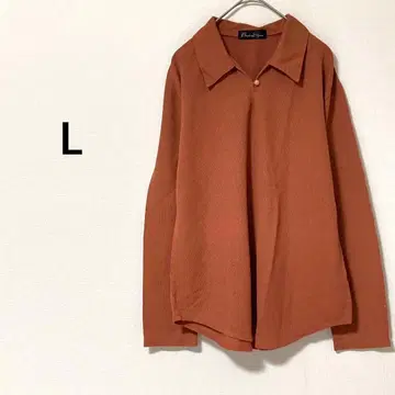 리브 티셔츠 [ L ] 긴팔 상의 심플 캐주얼 돌려입기