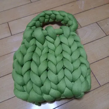 그린 뜨개질 핸드백