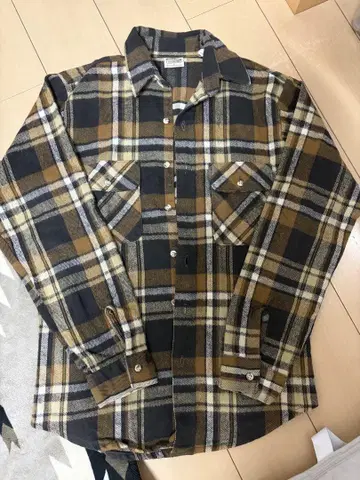 파이브 브라더 체크 무늬 플란넬 셔츠 90s