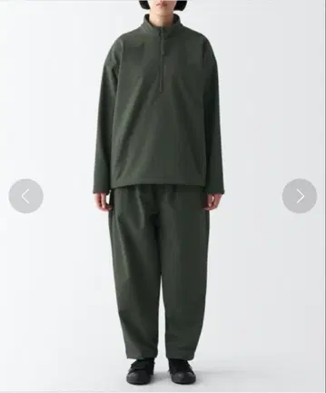 무지 라보 MUJI labo 속기모 풀오버 속기모 와이드 팬츠 셋업