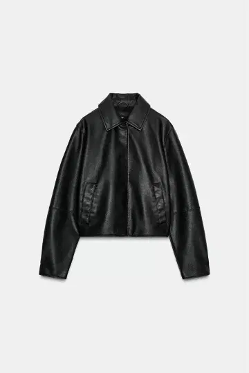 ZARA 자라 인조 가죽 자켓 블랙 블랙 xs 사이즈