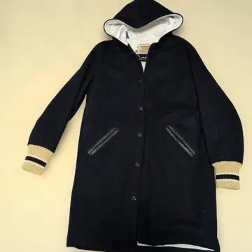 SKOOKUM 네이비 울 코트