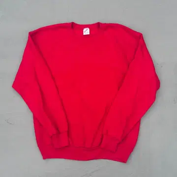 80s 90s JERZEES 빨간색 맨투맨 무지 구제 의류 빈티지