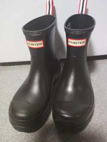 HUNTER 블랙 레인부츠 UK 6