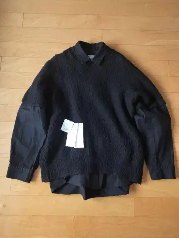 정가 11만 sacai 립스탑 니트 레이어 풀오버 셔츠